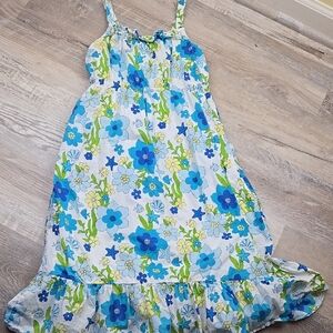 Gymboree 12 Sea Splash Floral Blue and Green Summer SunDress